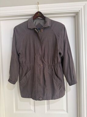 London Fog Gray Utility Jacket with Elastic Waist